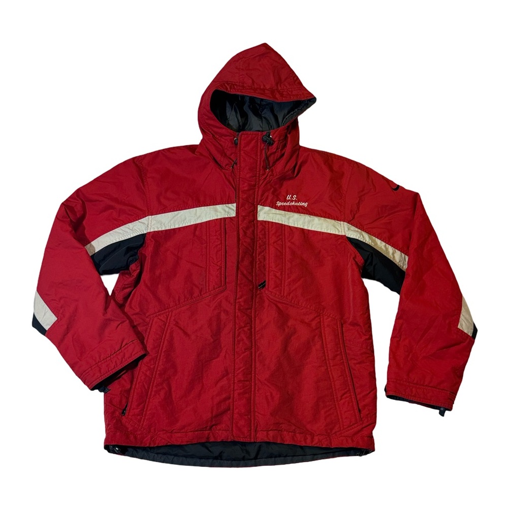 VINTAGE Nike mens M Medium US Speed skating winter full zip jacket EUC